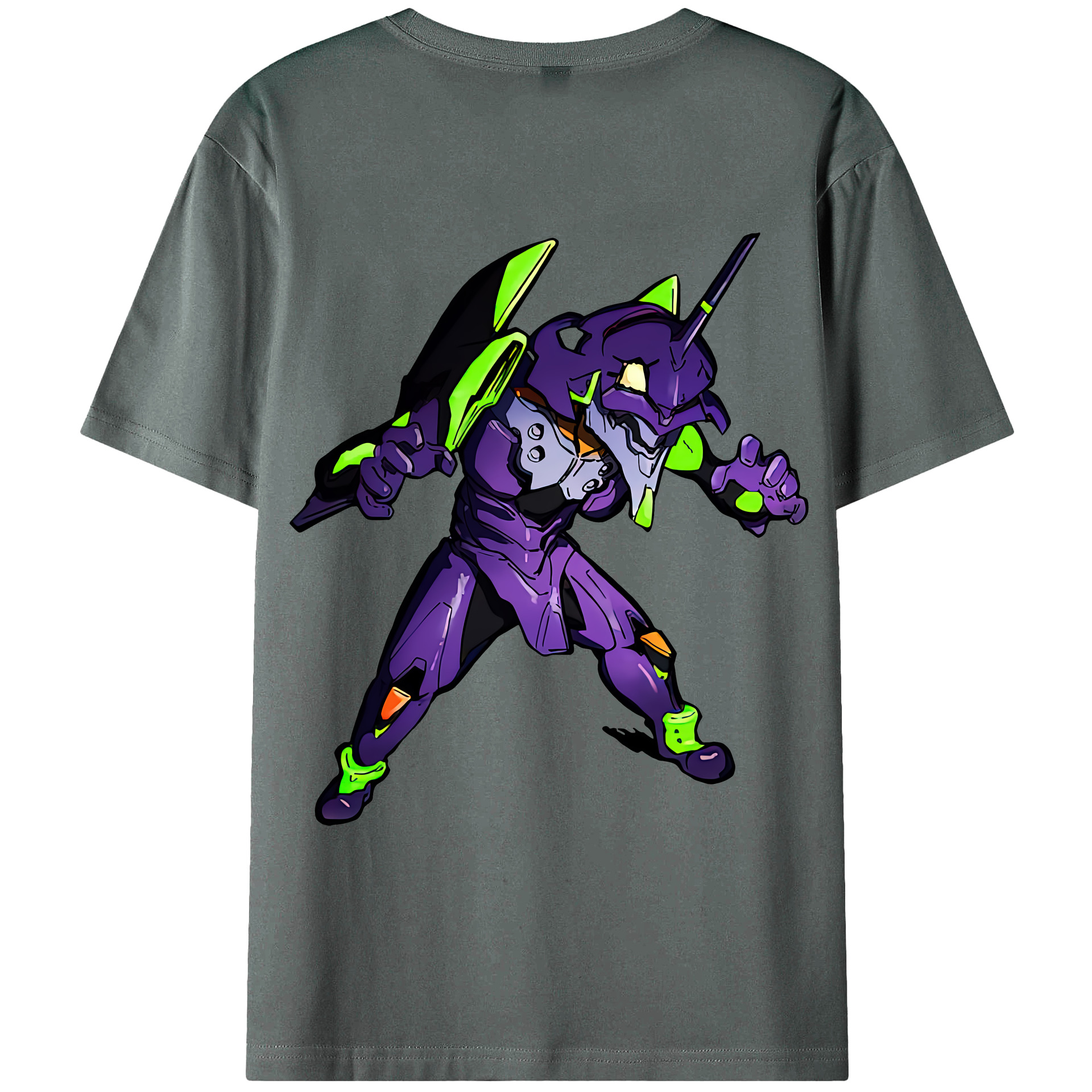 （画像用） EVA 新世紀エヴァンゲリオン 綿100％ メンズ半袖Tシャツ（バックプリント） 通気性
